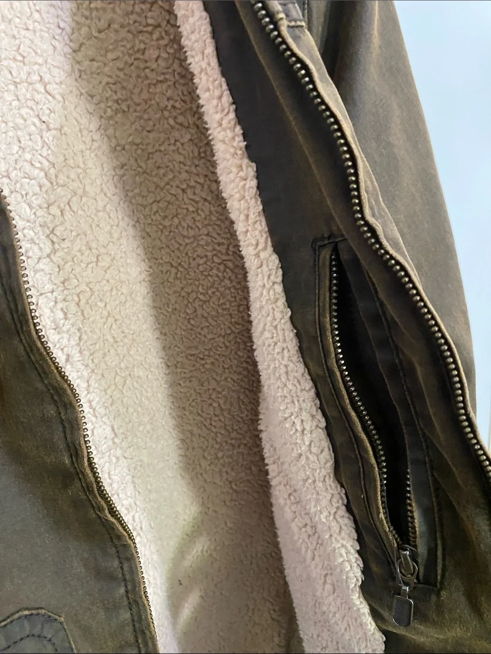 First Wave Brown Sherpa Collar Utility Jacket